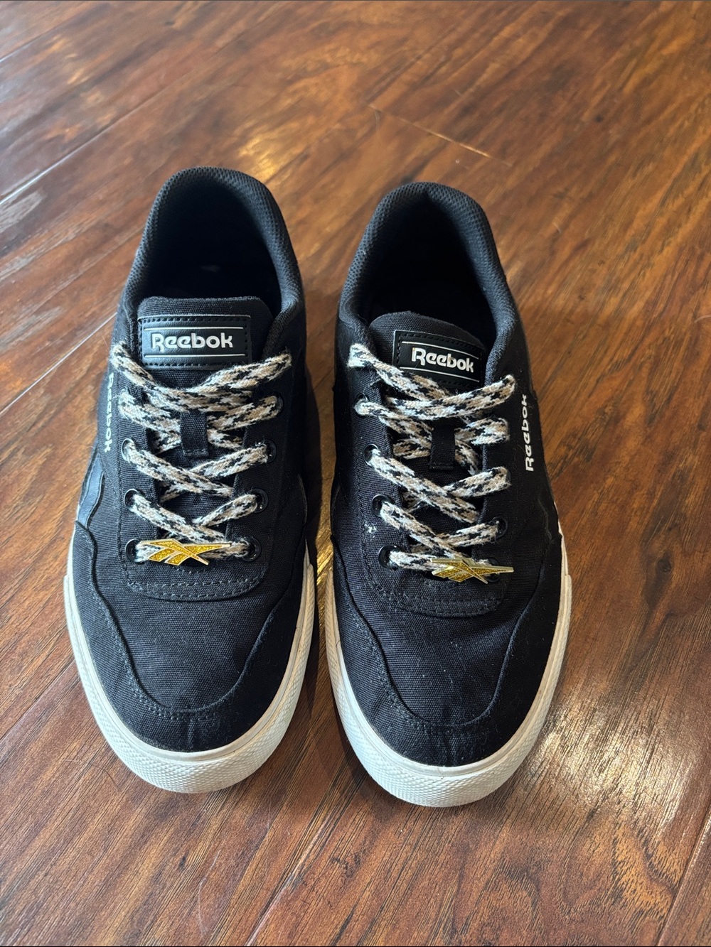 Reebok Black and White Womens Low-Top Sneakers